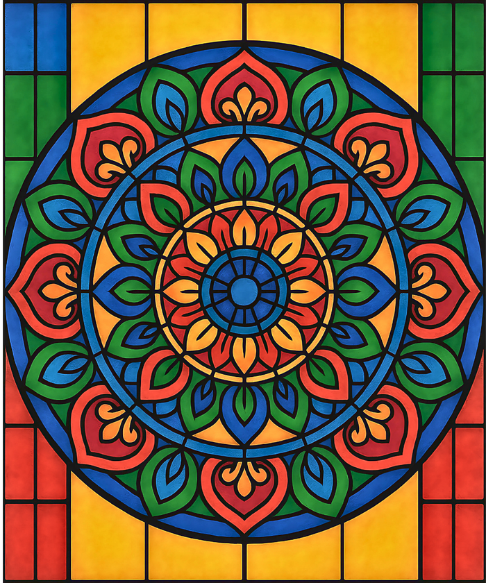 Close-up of the Celestial Mosaic linen canvas showing detailed numbered sections for precise and easy painting
