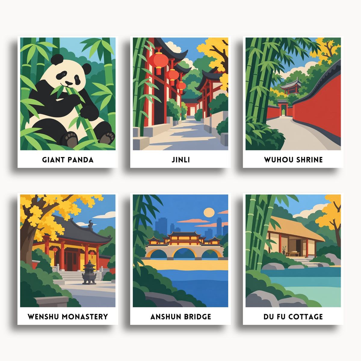 Chengdu travel poster mini paint by numbers collection