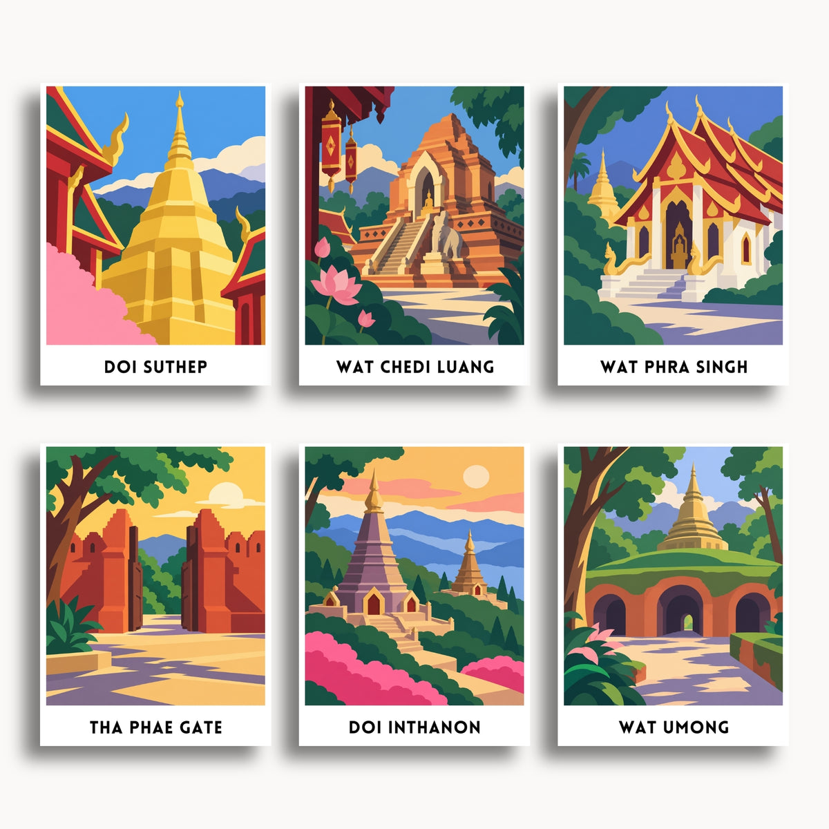 Chiang Mai travel poster mini paint by numbers collection