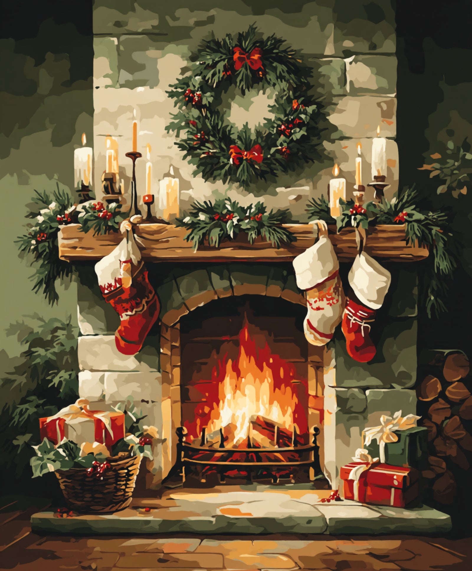 Christmas Ember Magic paint by numbers artwork