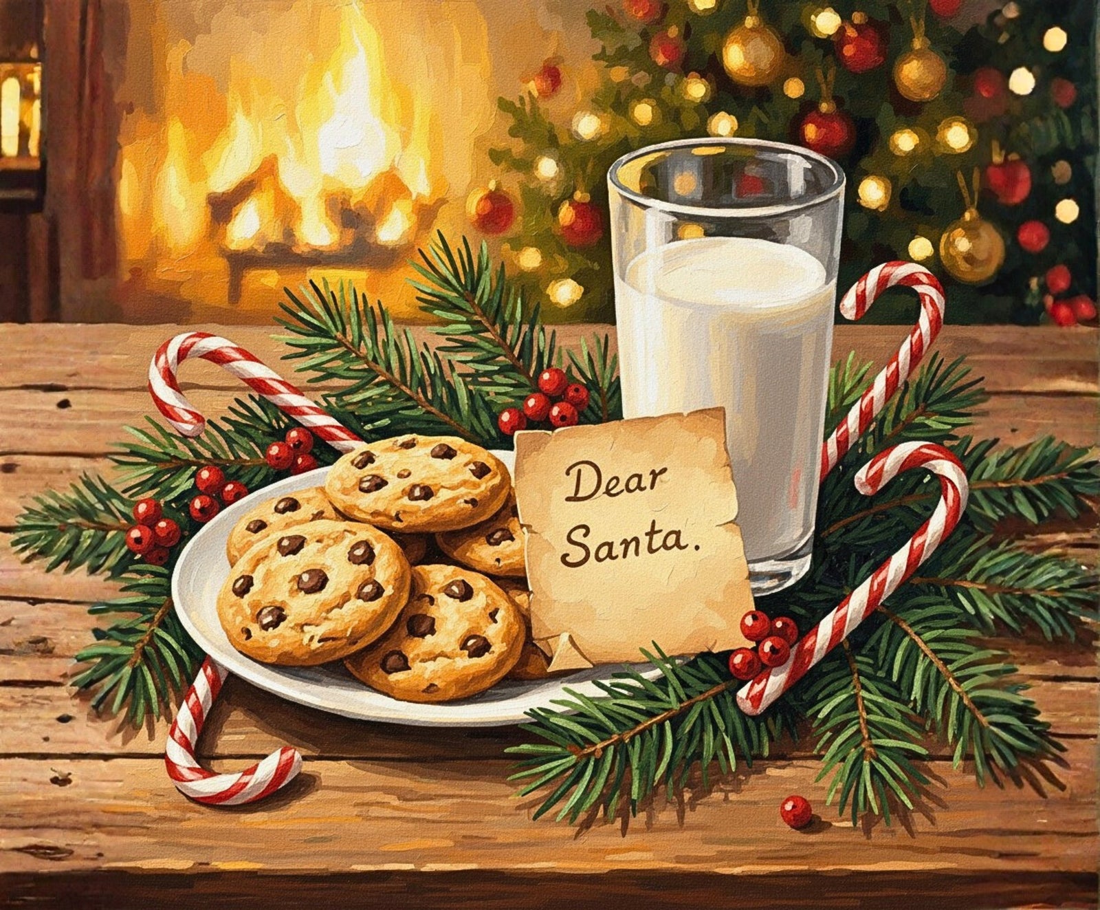 Christmas Eve Wishes paint by numbers artwork