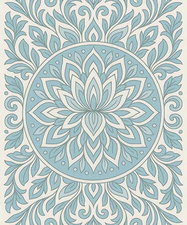 Close-up of the Frosted Grace Mandala linen canvas showing detailed numbered sections for precise painting