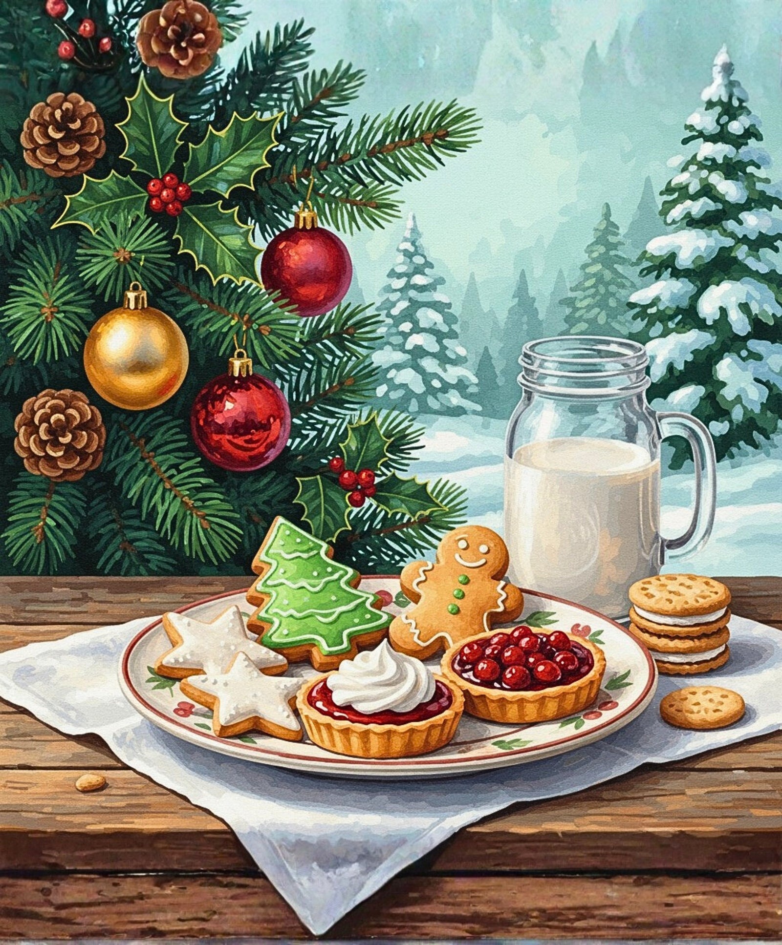 Christmas Cookies paint by numbers artwork