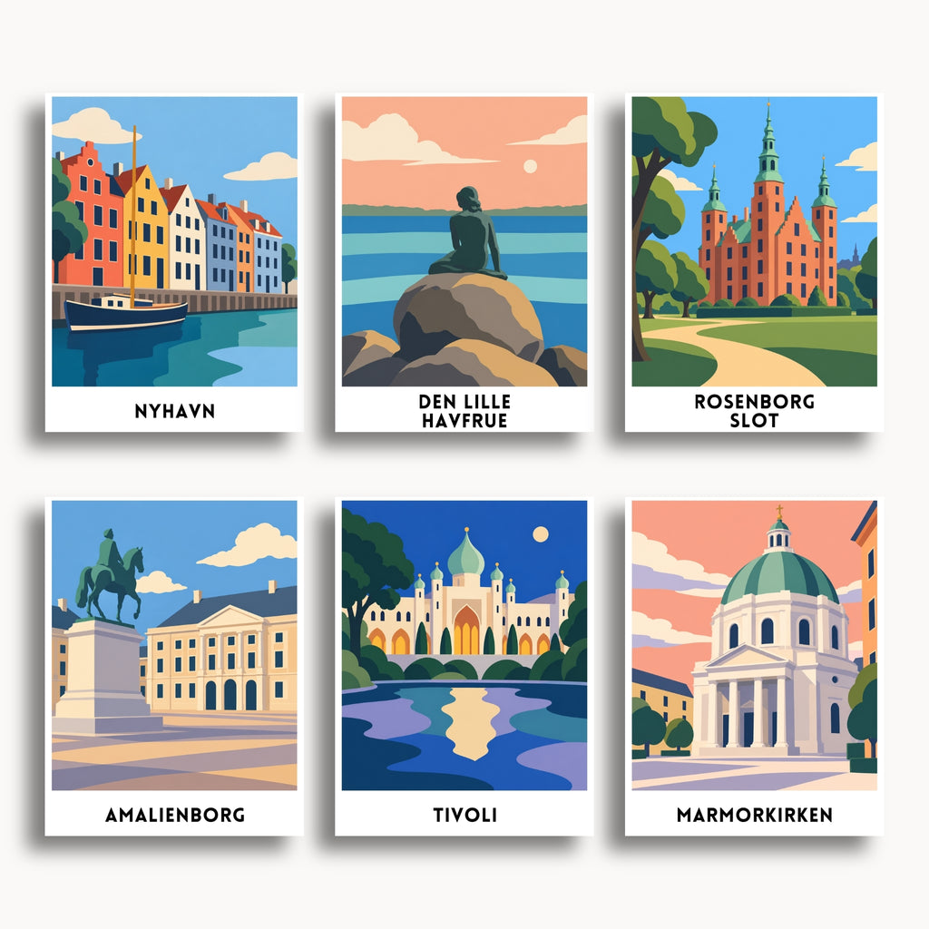 Copenhagen travel poster mini paint by numbers collection