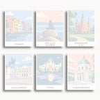 Copenhagen travel poster mini paint by numbers collection