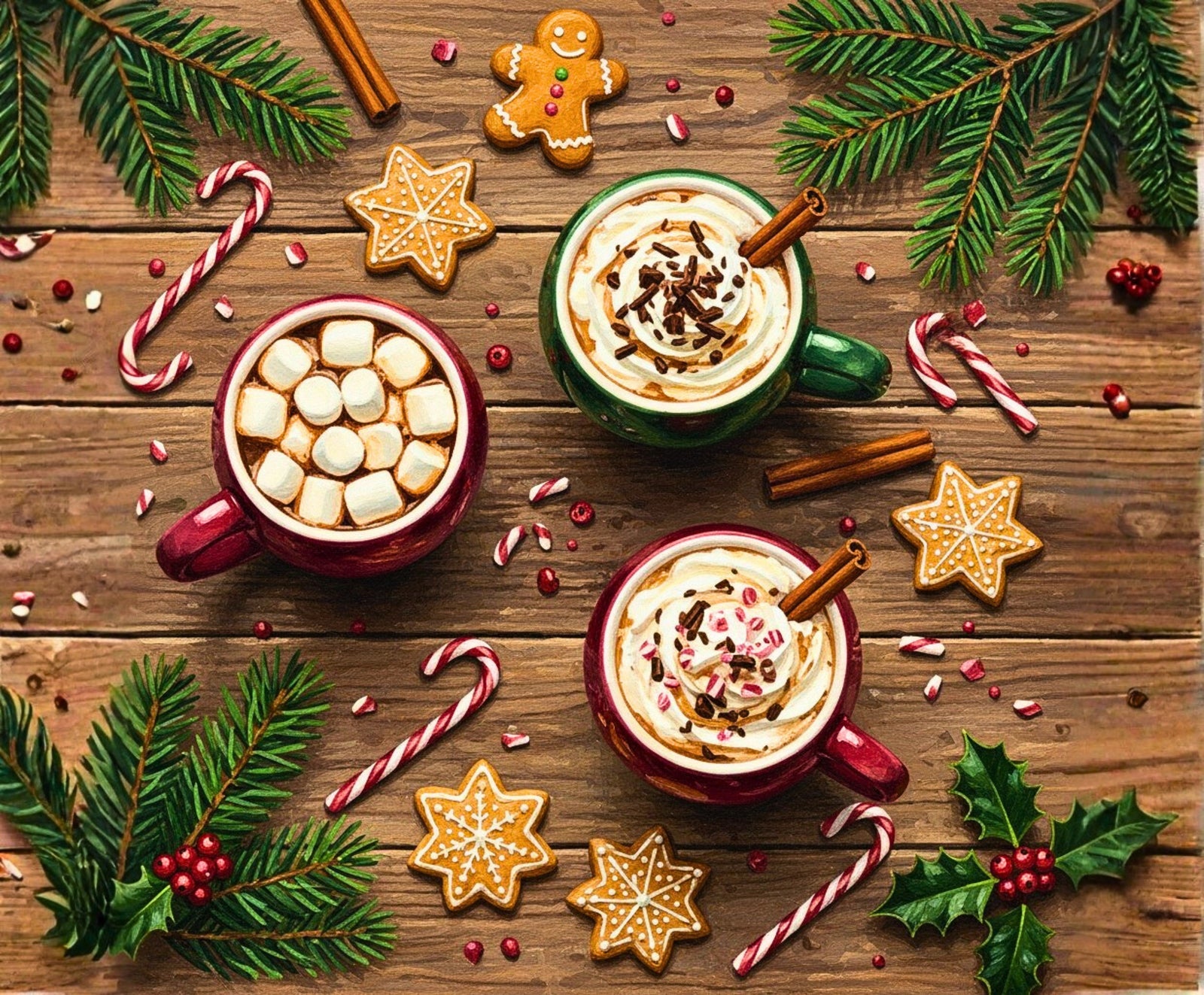 Cup of Christmas paint by numbers artwork