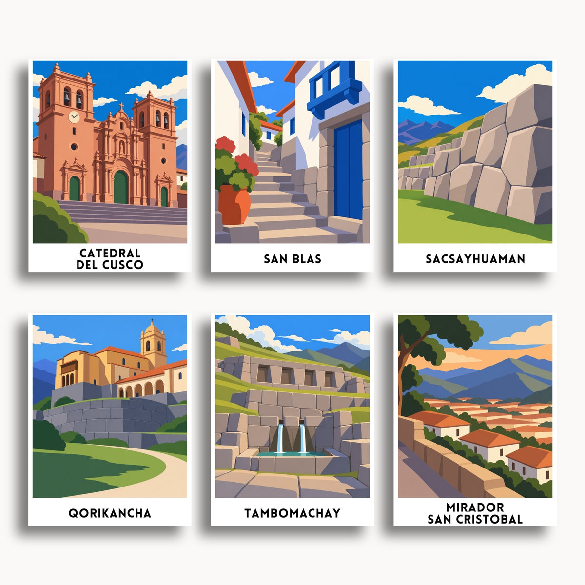 Cusco travel poster mini paint by numbers collection