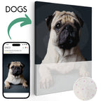 Conversion of dog photo from phone to paint by number painting