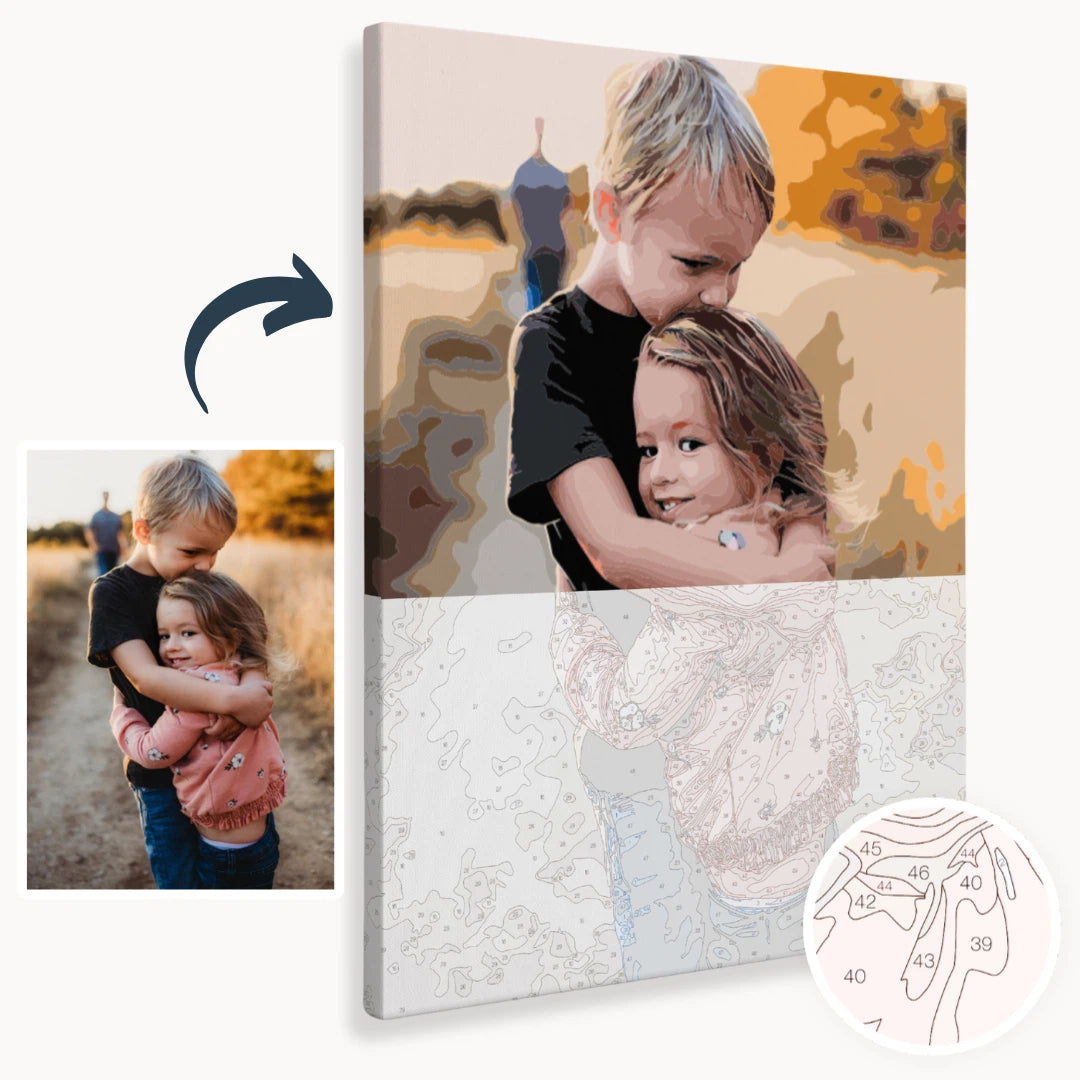 Custom Paint by Numbers Kit from photo – turn your picture into a personalized canvas painting with numbered sections
