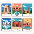 Delhi travel poster mini paint by numbers collection