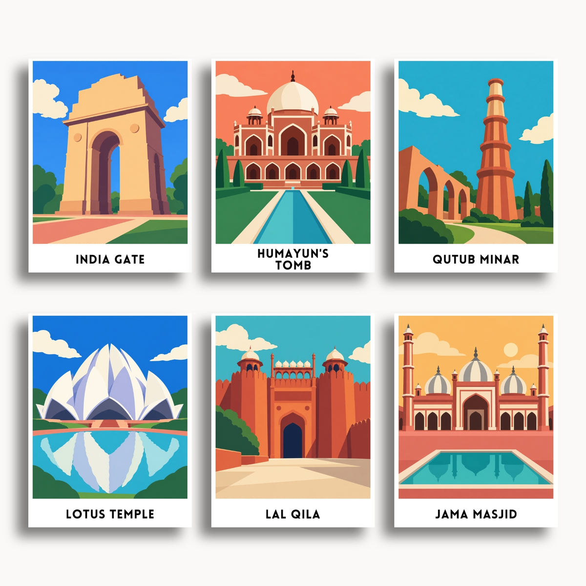 Delhi travel poster mini paint by numbers collection
