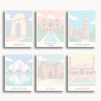 Delhi travel poster mini paint by numbers collection