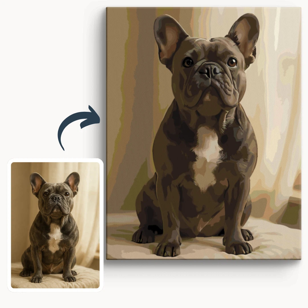 Custom Paint by Numbers Kit dog portrait – turn your pet photo into a personalized canvas painting