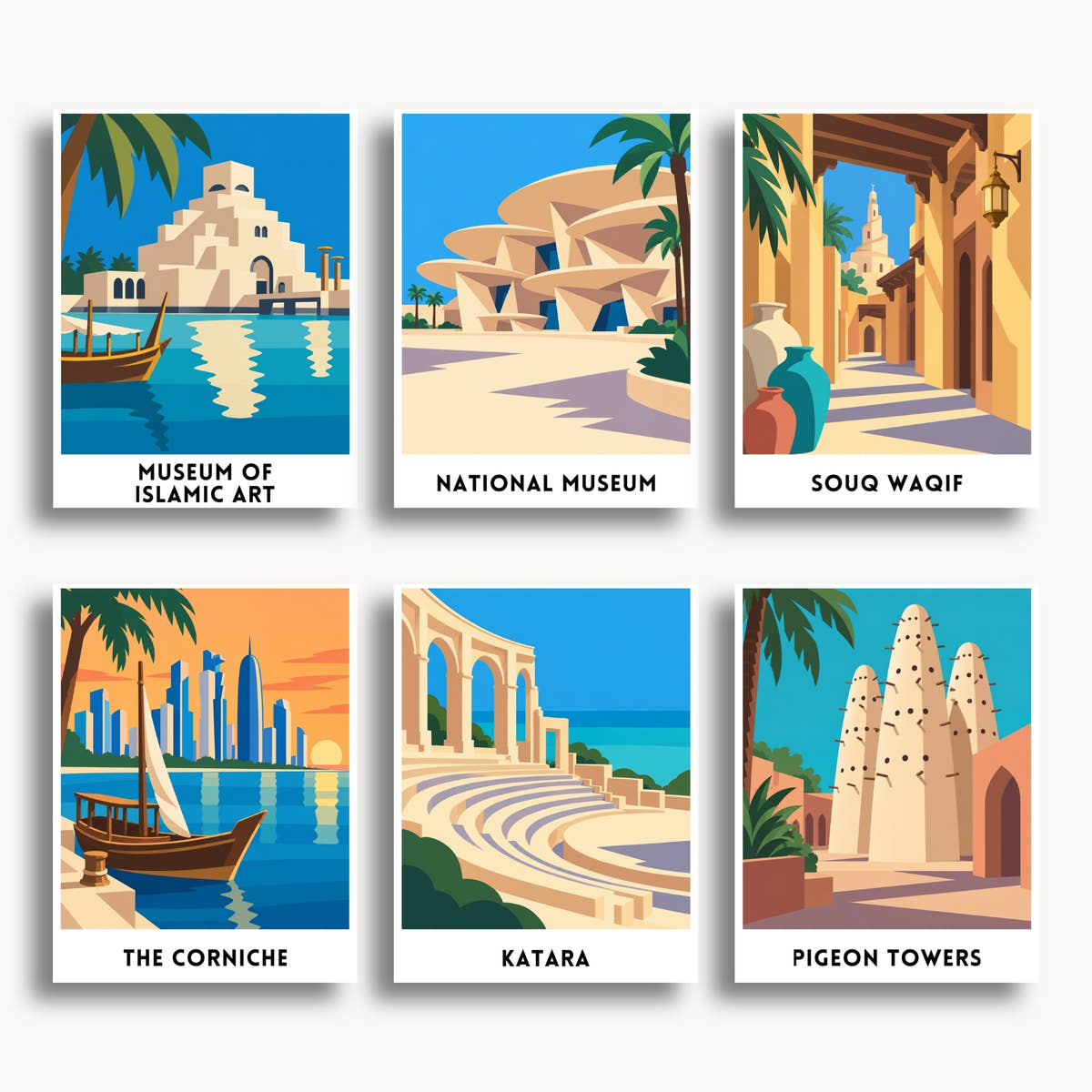 Doha travel poster mini paint by numbers collection