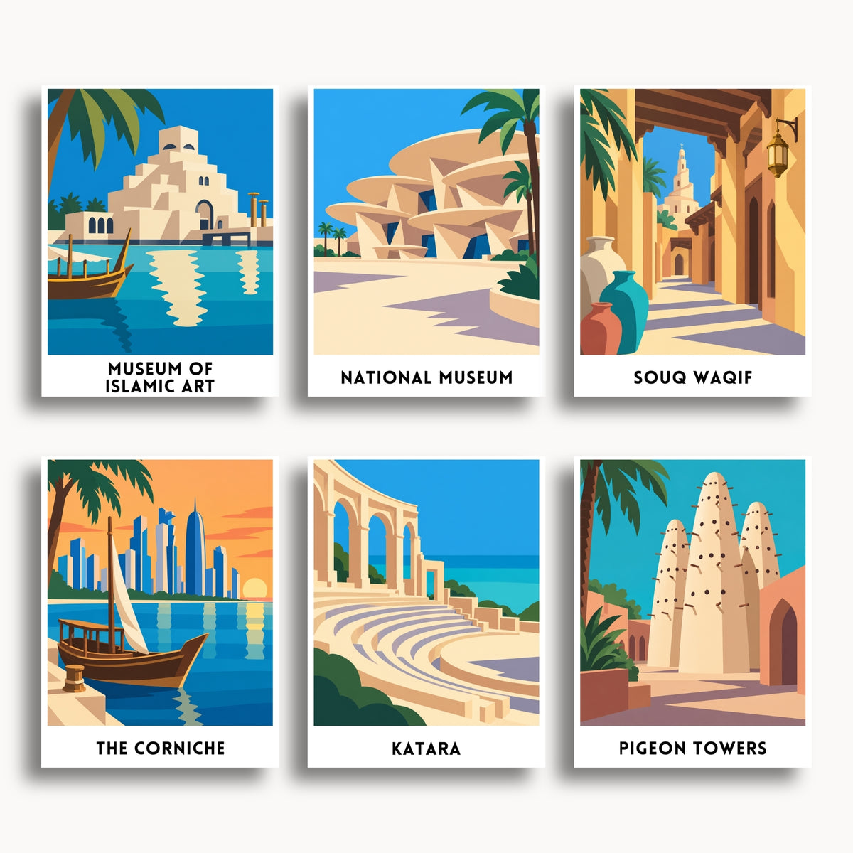Doha travel poster mini paint by numbers collection