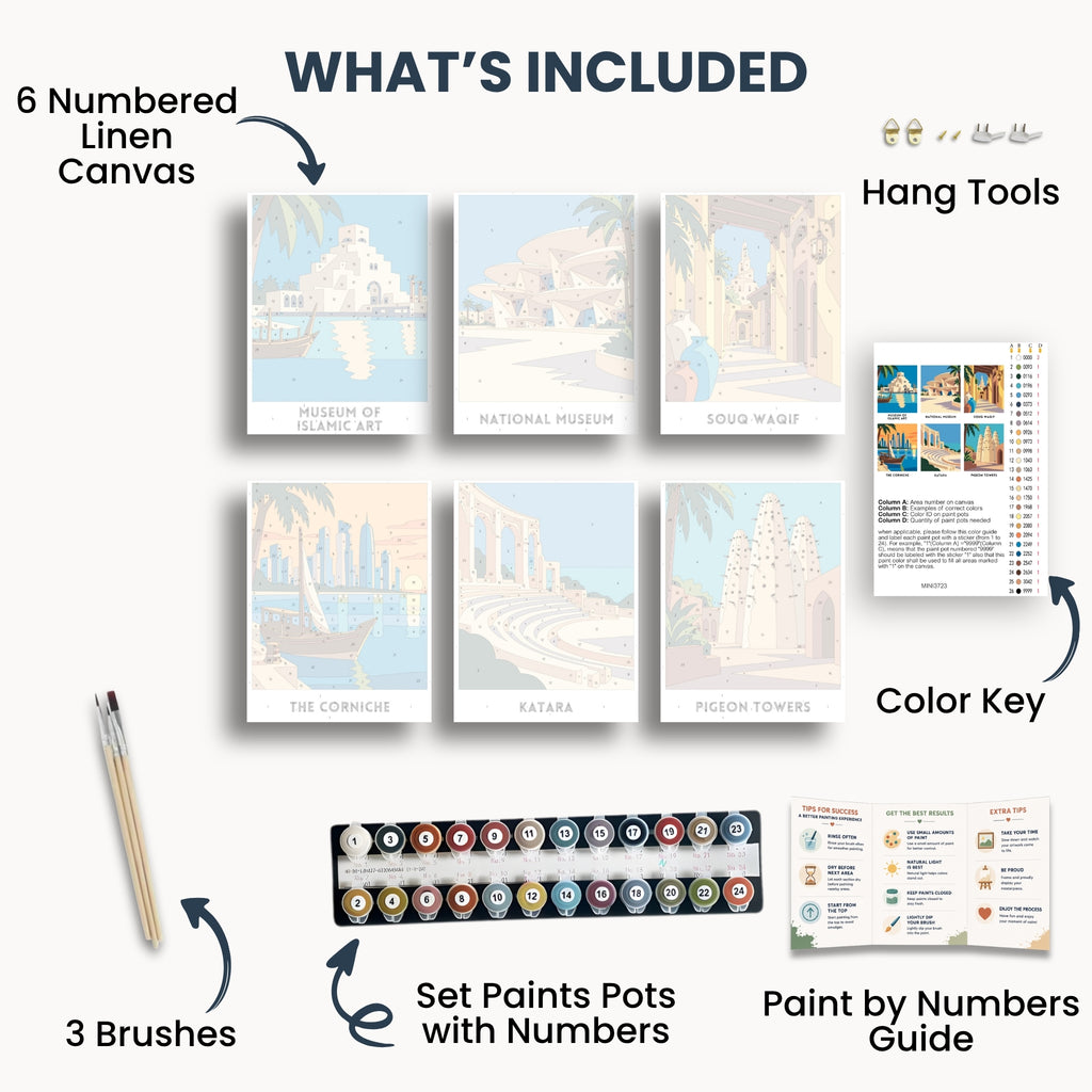 Doha travel poster mini paint by numbers collection