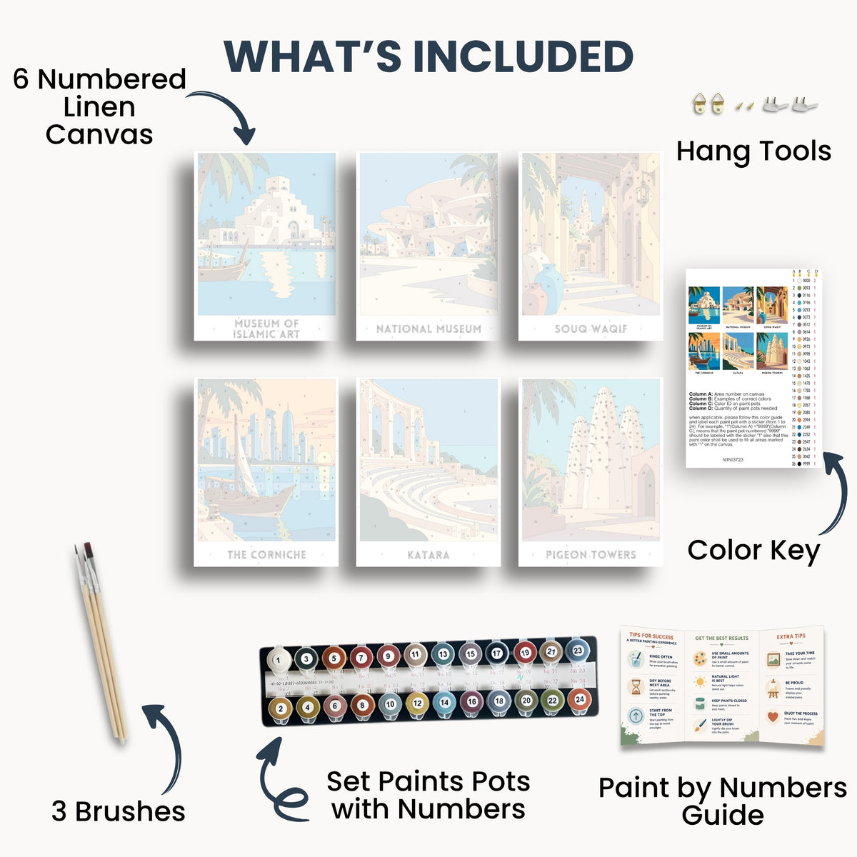 Doha travel poster mini paint by numbers collection