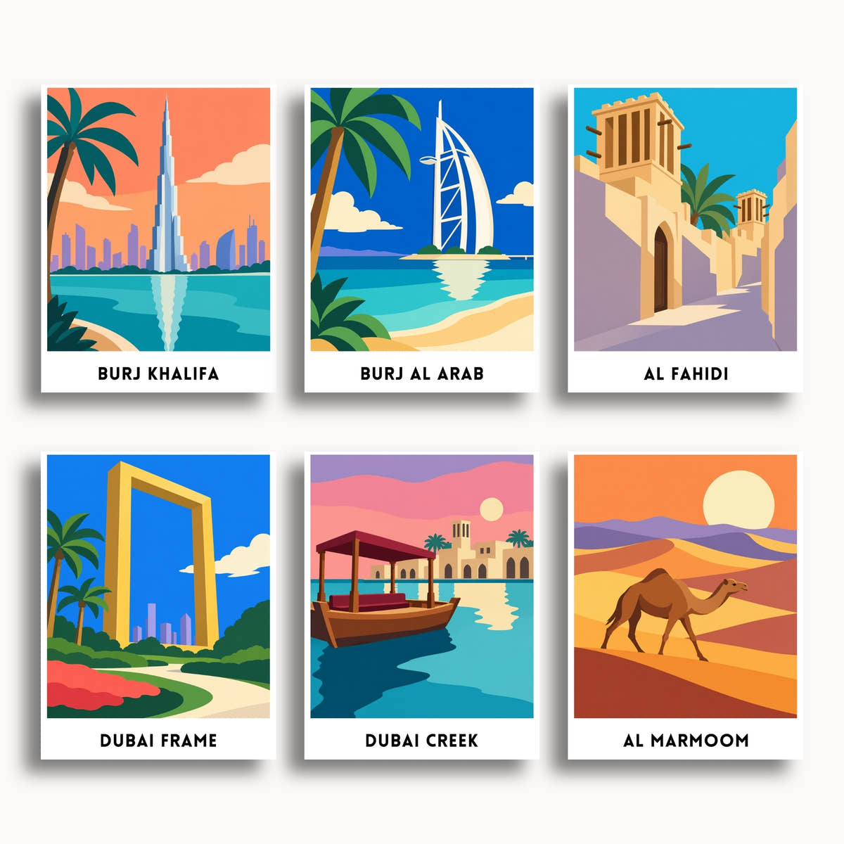 Dubai travel poster mini paint by numbers collection
