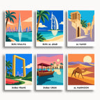 Dubai travel poster mini paint by numbers collection