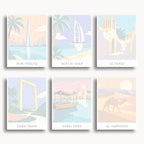 Dubai travel poster mini paint by numbers collection