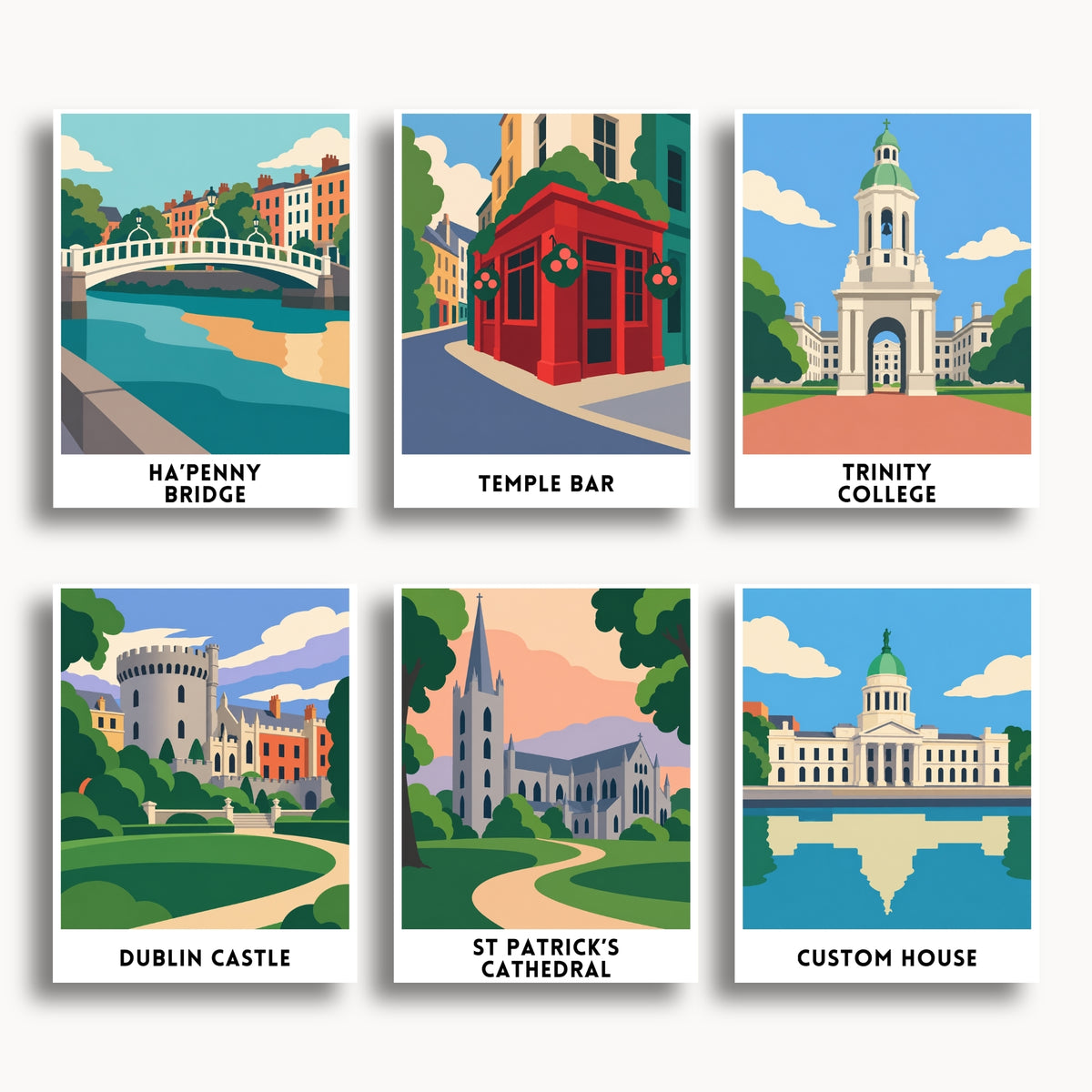 Dublin travel poster mini paint by numbers collection