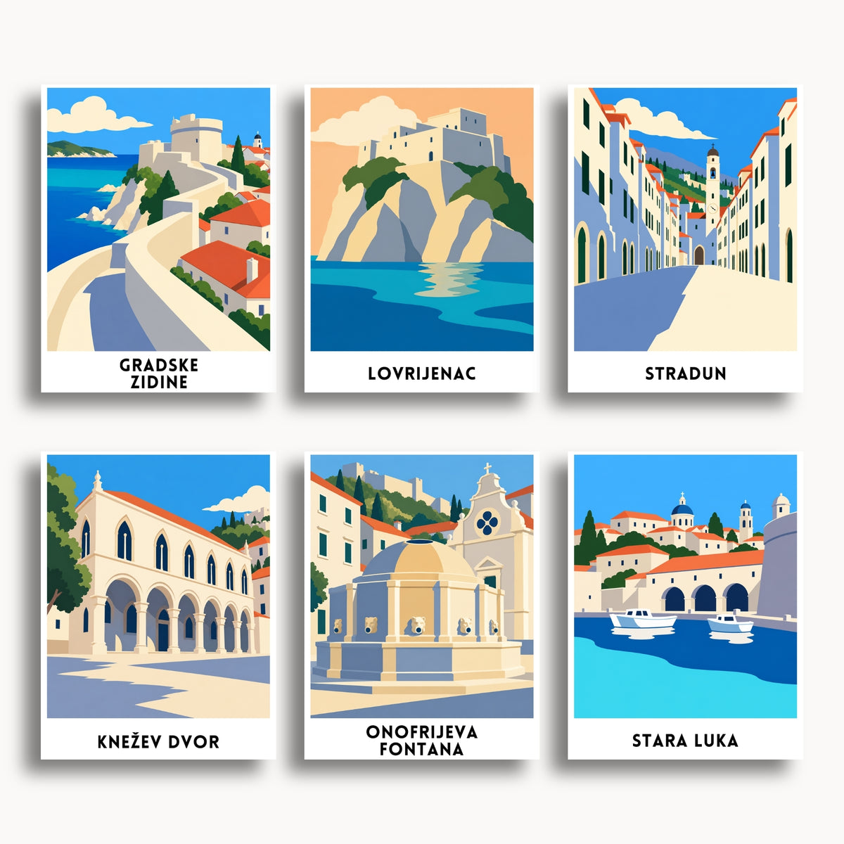 Dubrovnik travel poster mini paint by numbers collection