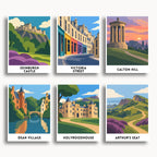Edinburgh travel poster mini paint by numbers collection