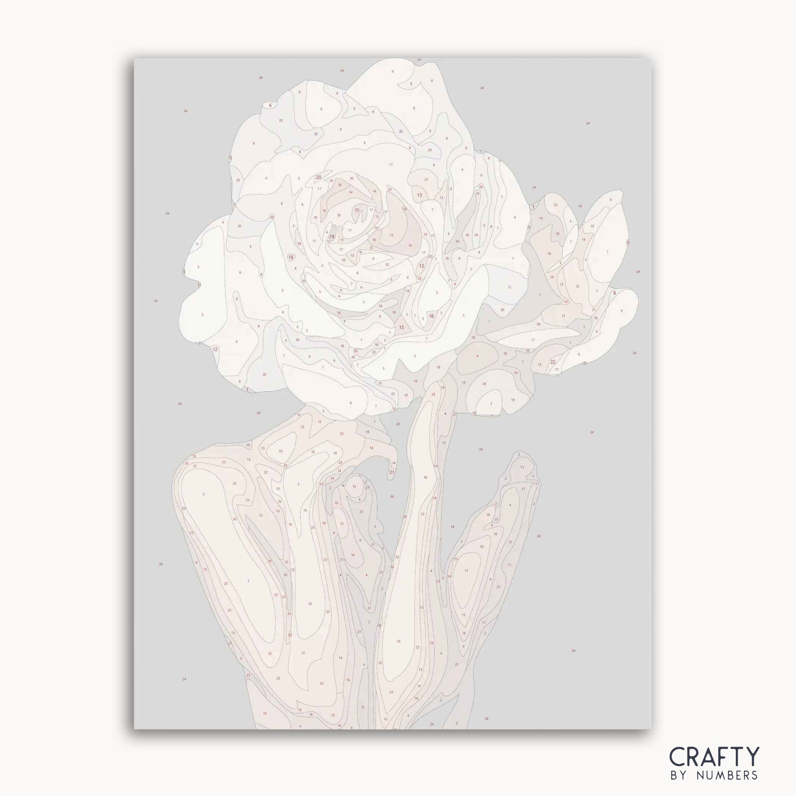 Essence of Purity Malen nach Zahlen, inspiriert von berühmten Gemälden mit lebendigen Farben und Details.