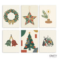 Modern Holly – Set of 6 Mini Paint by Numbers