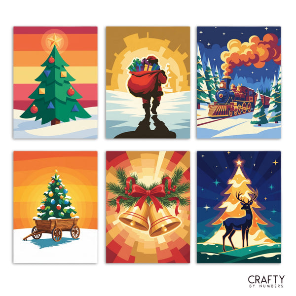 Holiday Glow – Set of 6 Mini Paint by Numbers