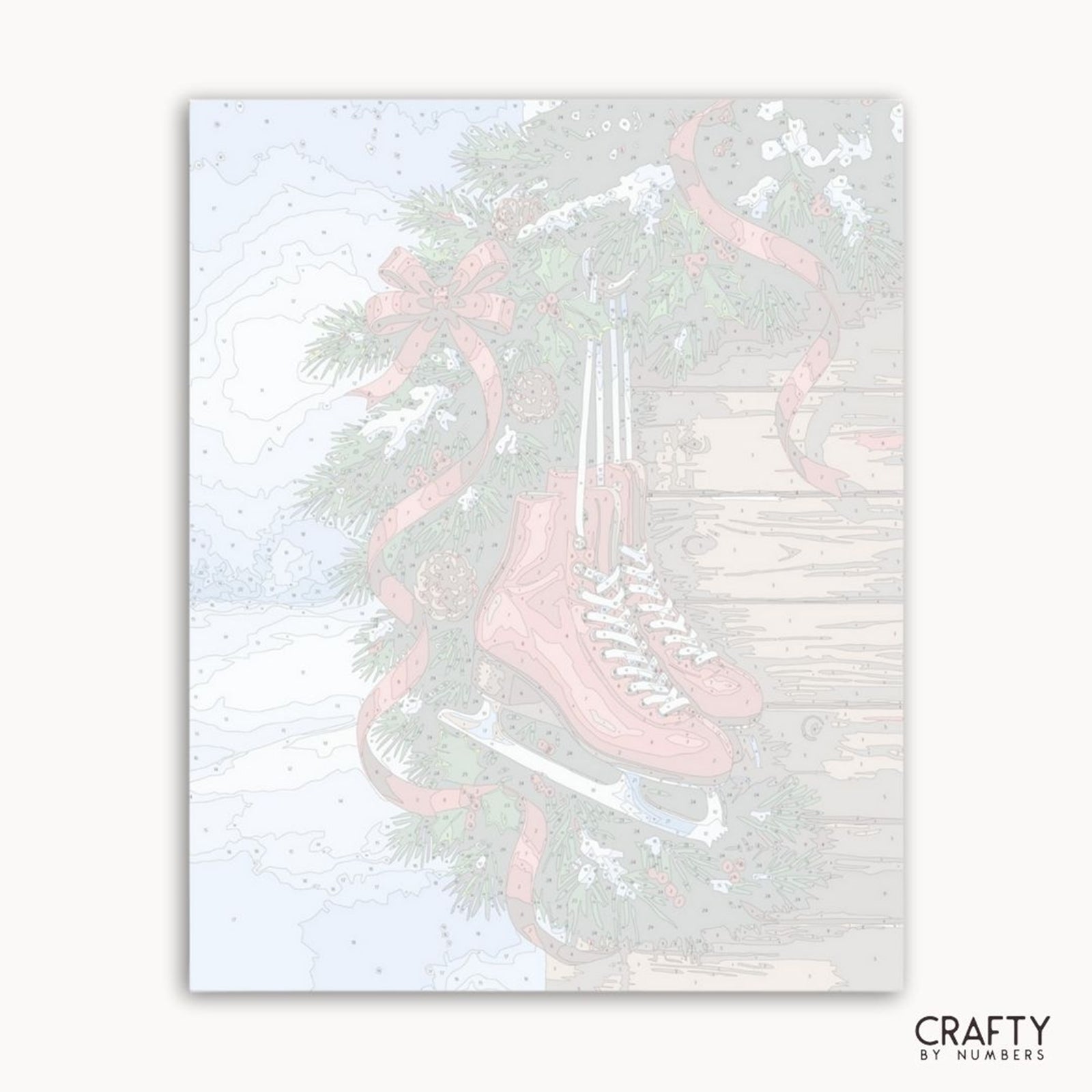 Skating into Christmas paint by numbers artwork