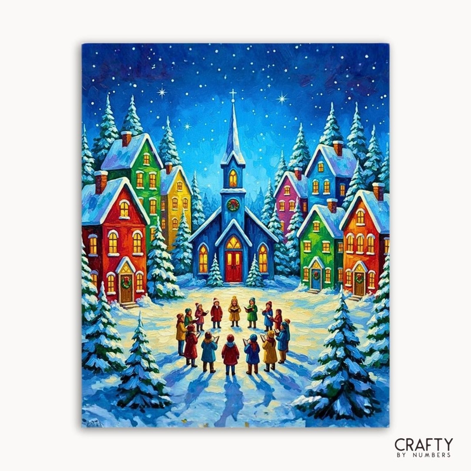 Starlit Christmas Choir paint by numbers artwork