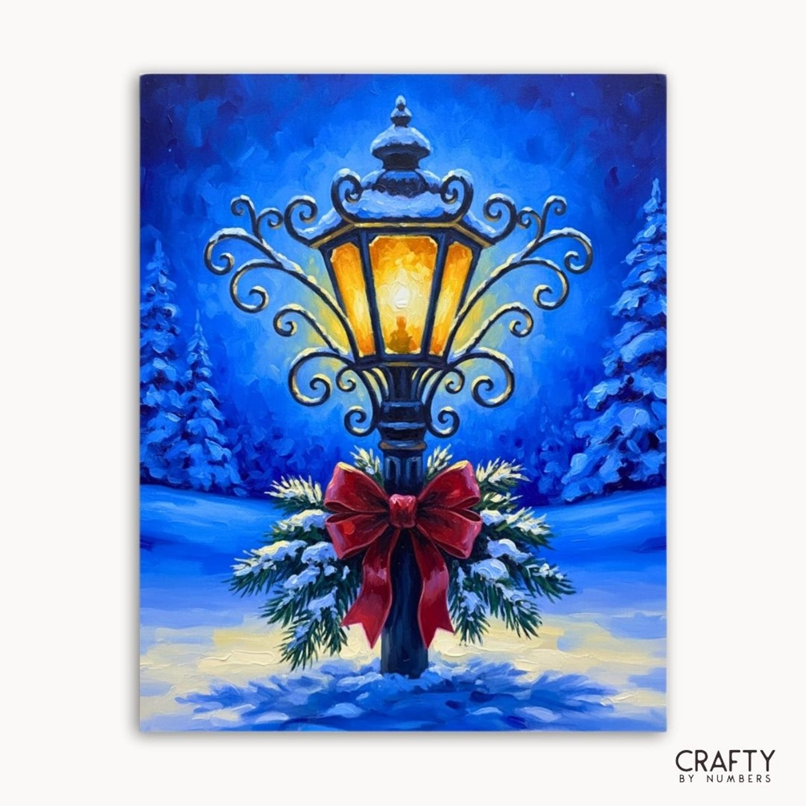 Lamplight & Lace Snow paint by numbers artwork
