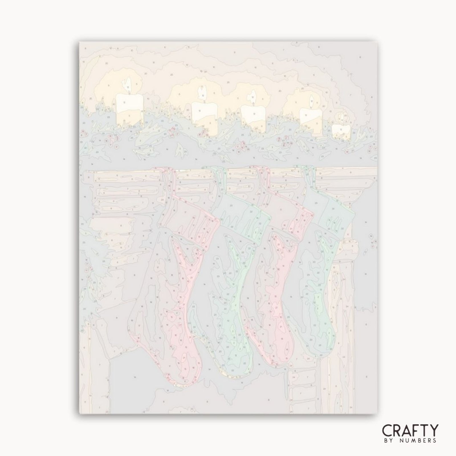 Four Stockings Hung paint by numbers artwork