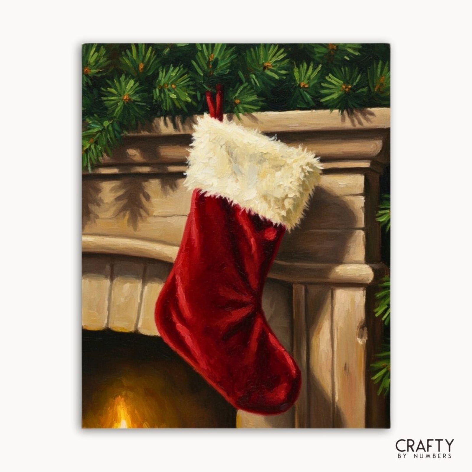 The Christmas Hearth paint by numbers artwork