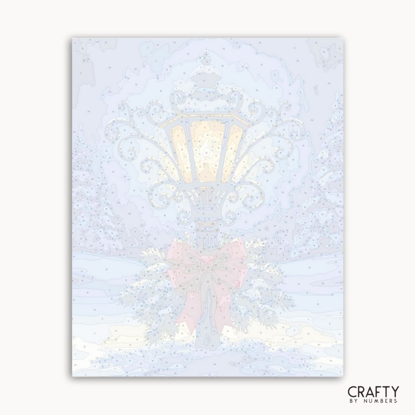 Lamplight & Lace Snow paint by numbers artwork