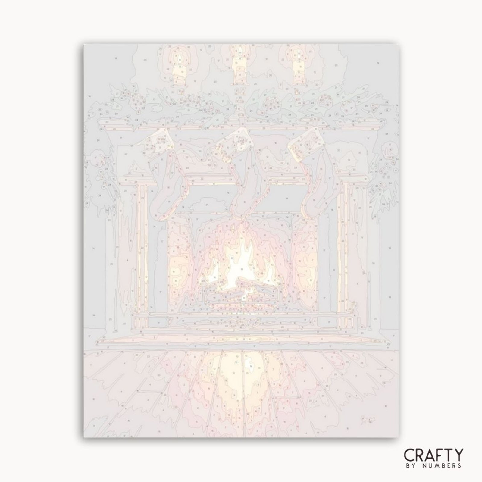 Stockings by the Fire paint by numbers artwork