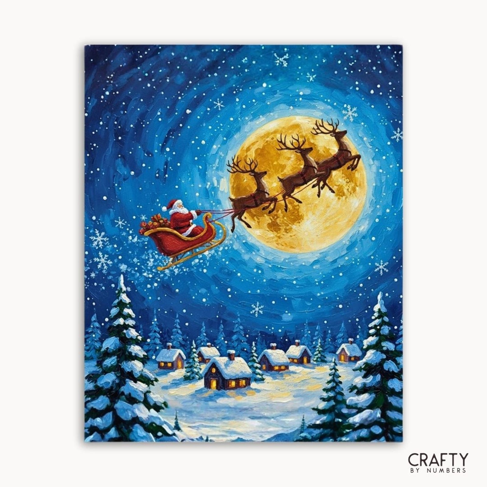 Santa’s Midnight Ride paint by numbers artwork