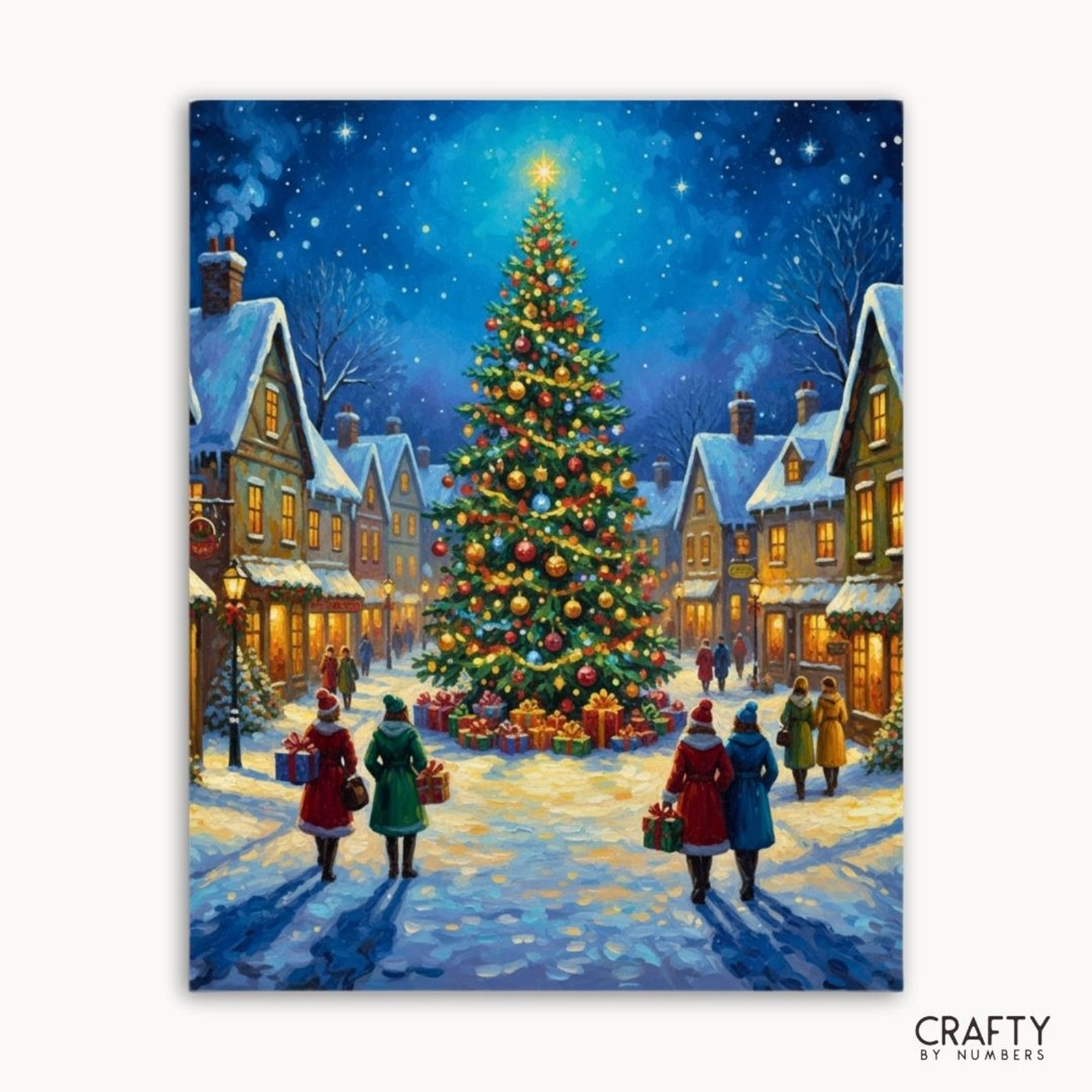 Twilight Tree in Wintertown paint by numbers artwork