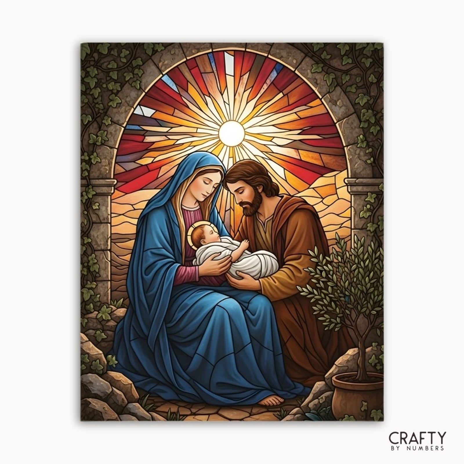 Holy Family paint by numbers artwork