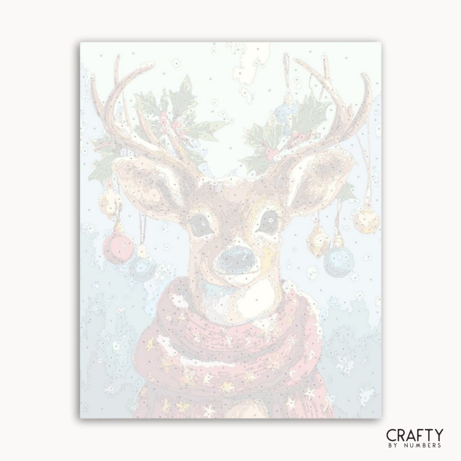 Starry Snowscape Stag paint by numbers artwork