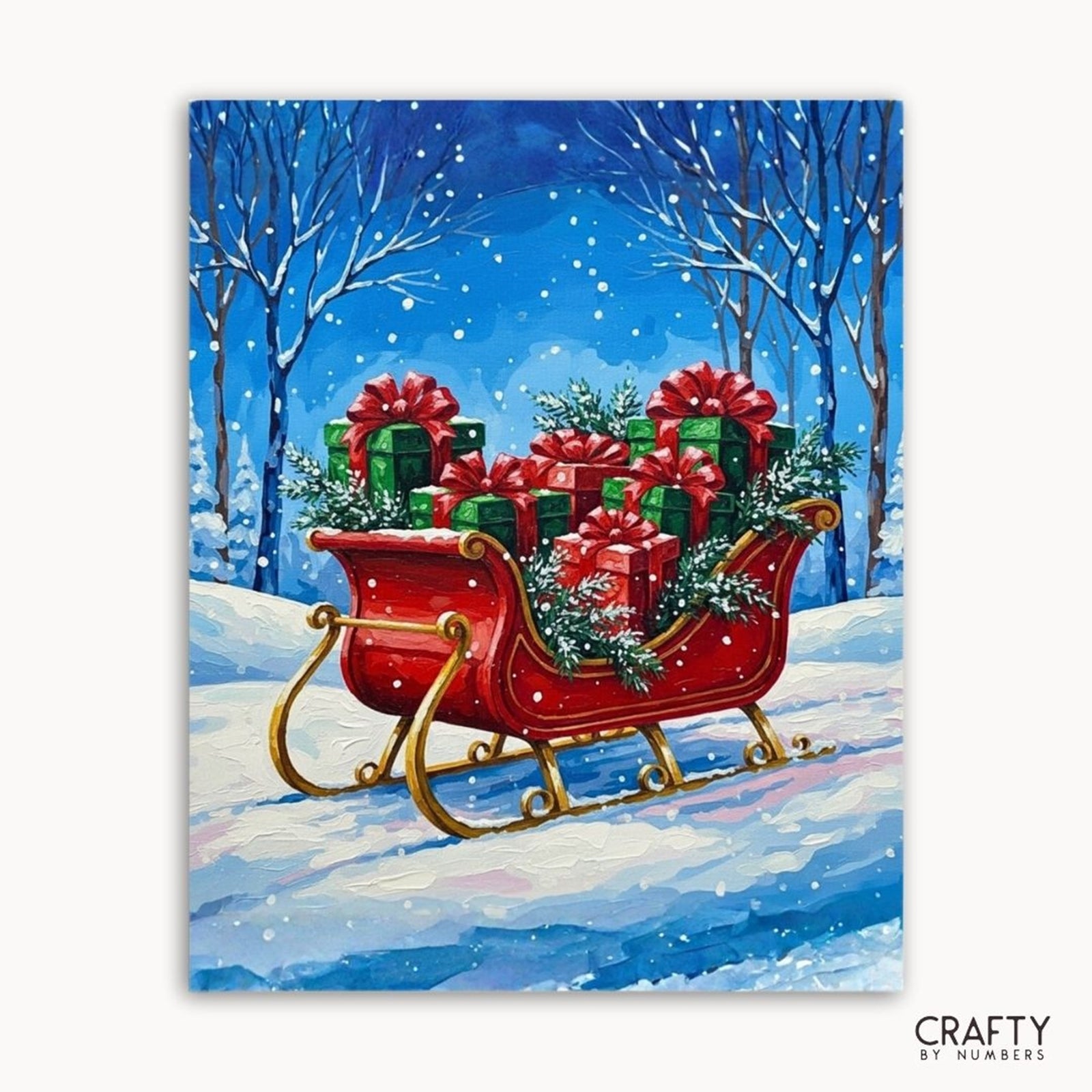Sleighful of Cheer paint by numbers artwork