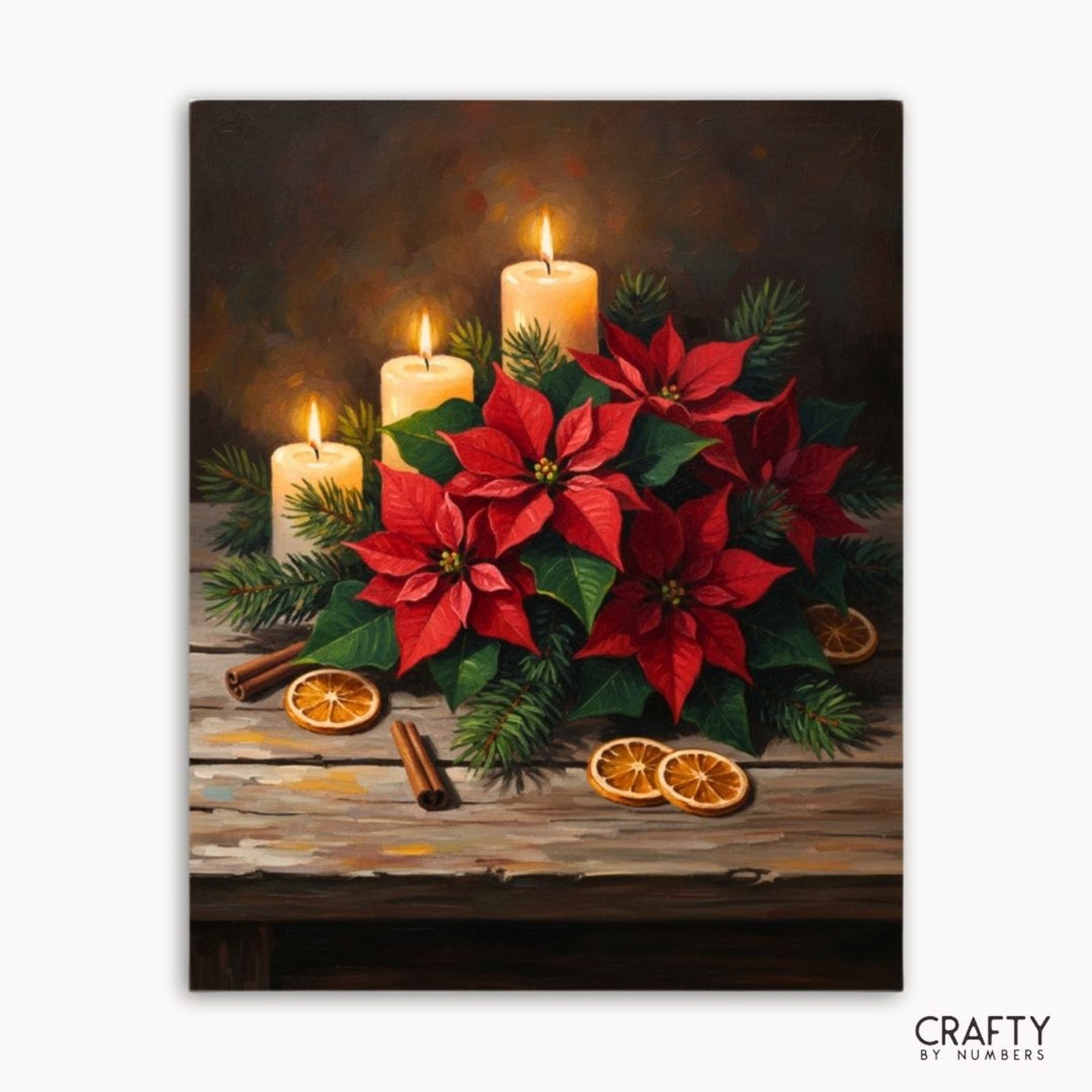 A Christmas Tabletop paint by numbers artwork