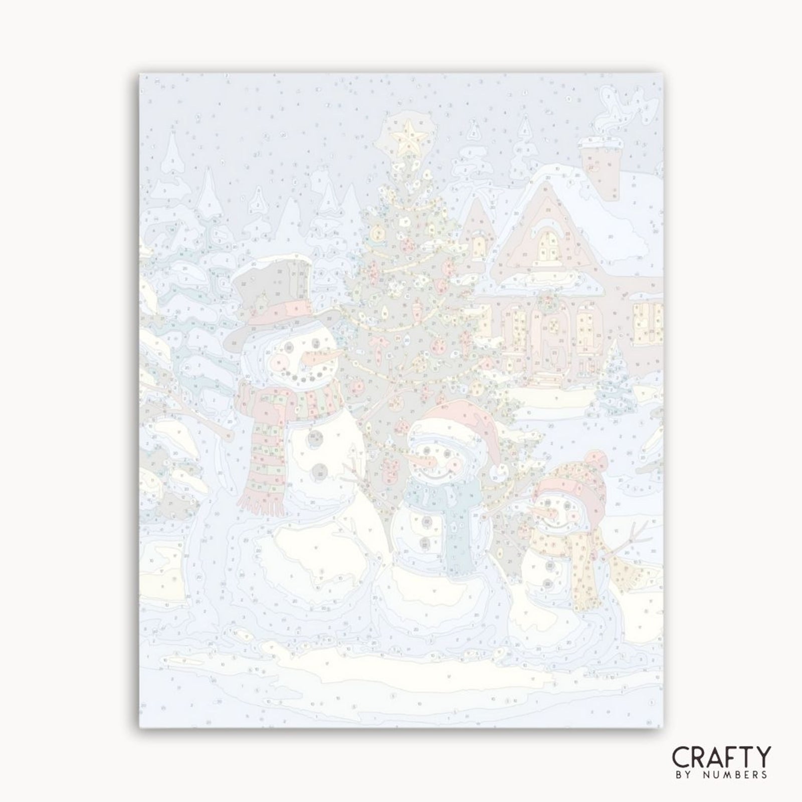The Snowman Family Tree paint by numbers artwork