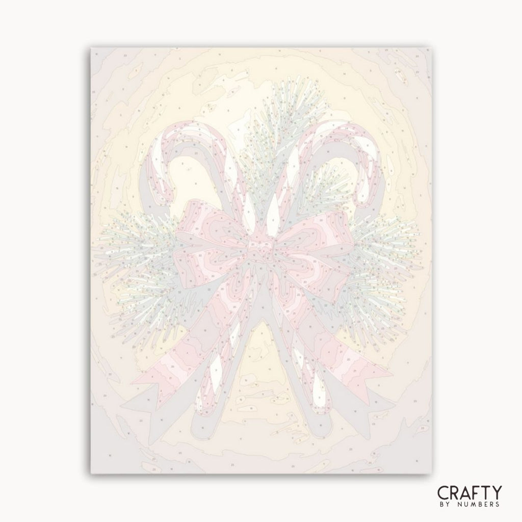 Numbered canvas preview for Ribbon & Red Stripes, showing the outlined painting sections.