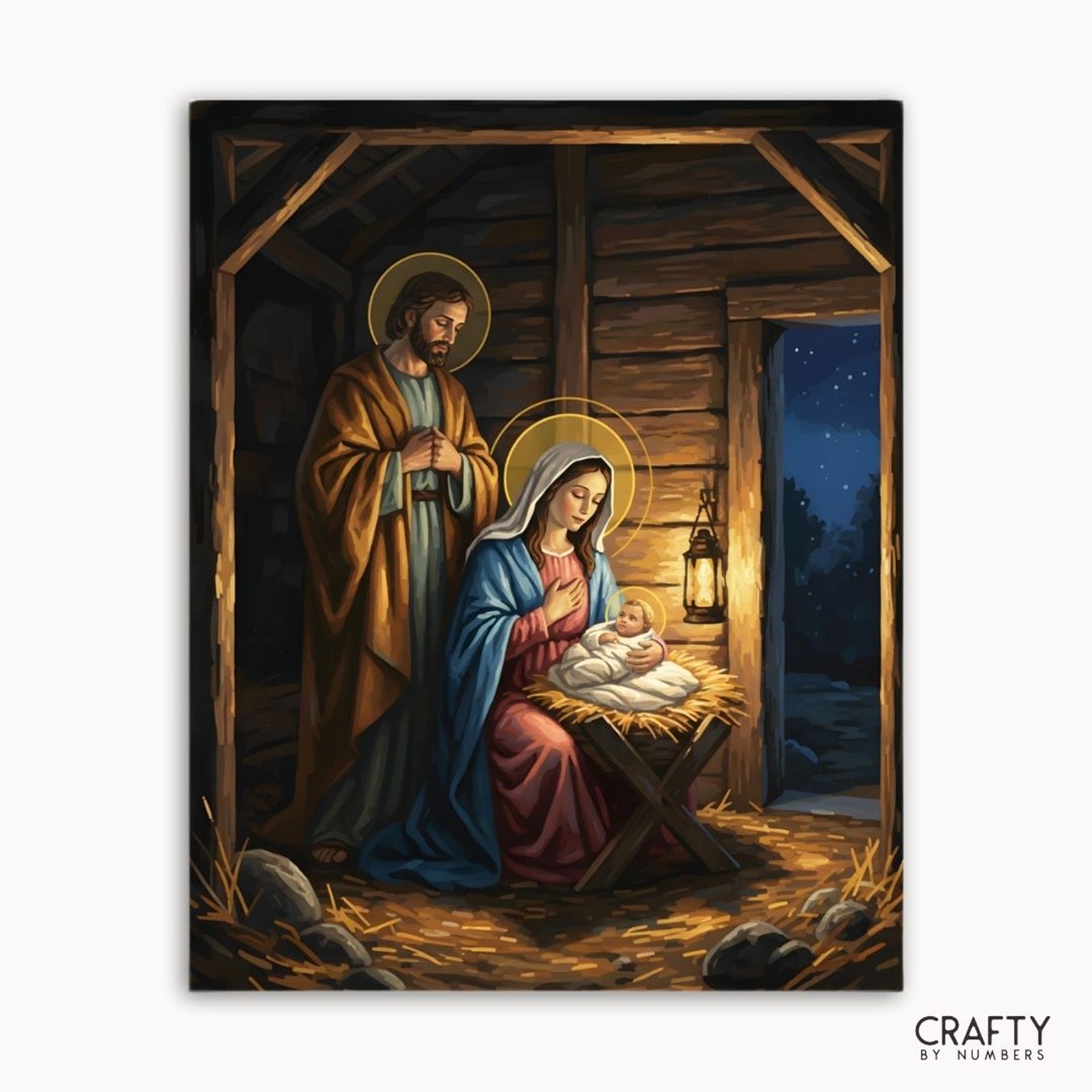 Birth of Christ paint by numbers artwork