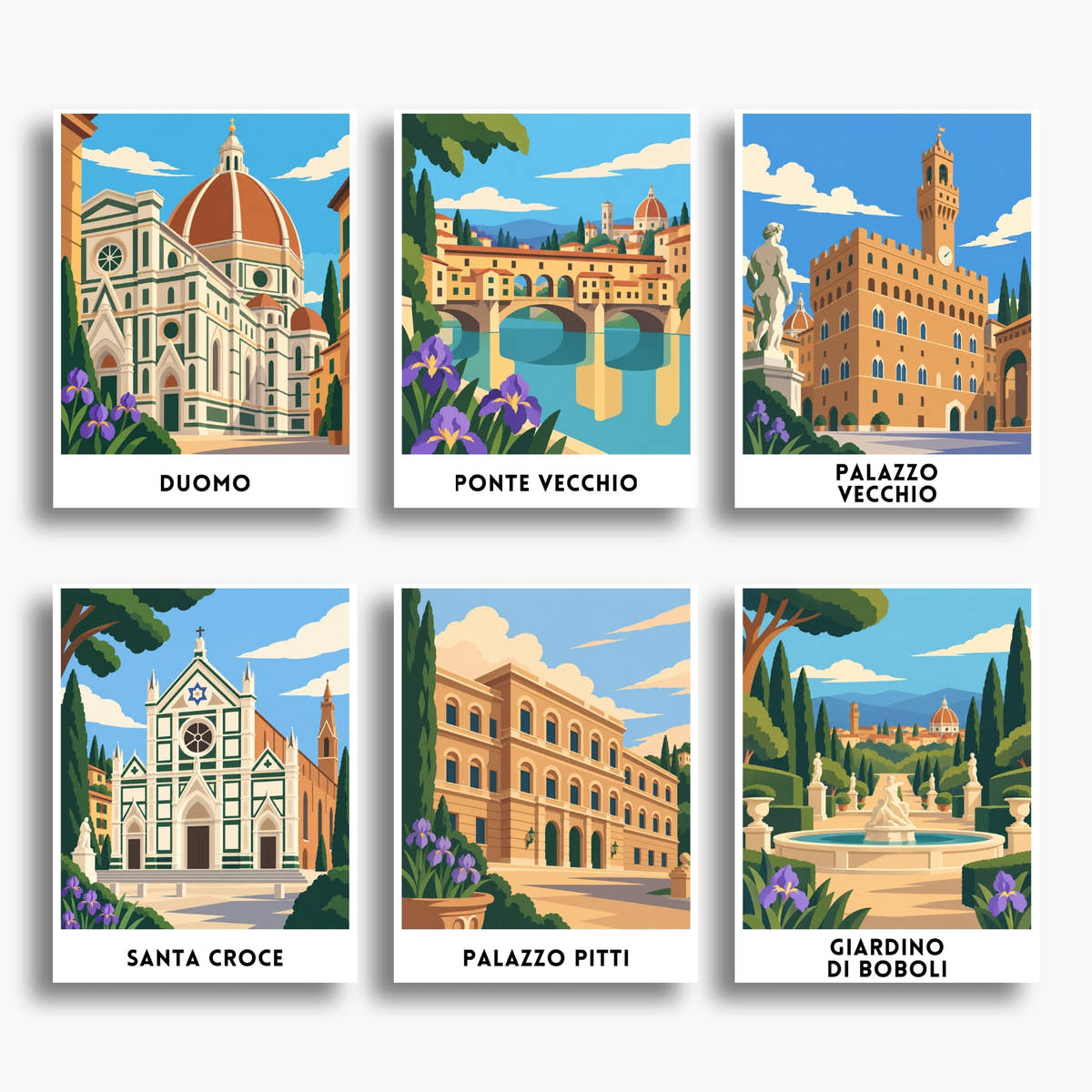 Florence travel poster mini paint by numbers collection