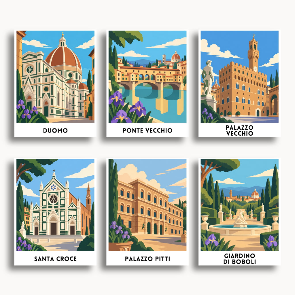 Florence travel poster mini paint by numbers collection