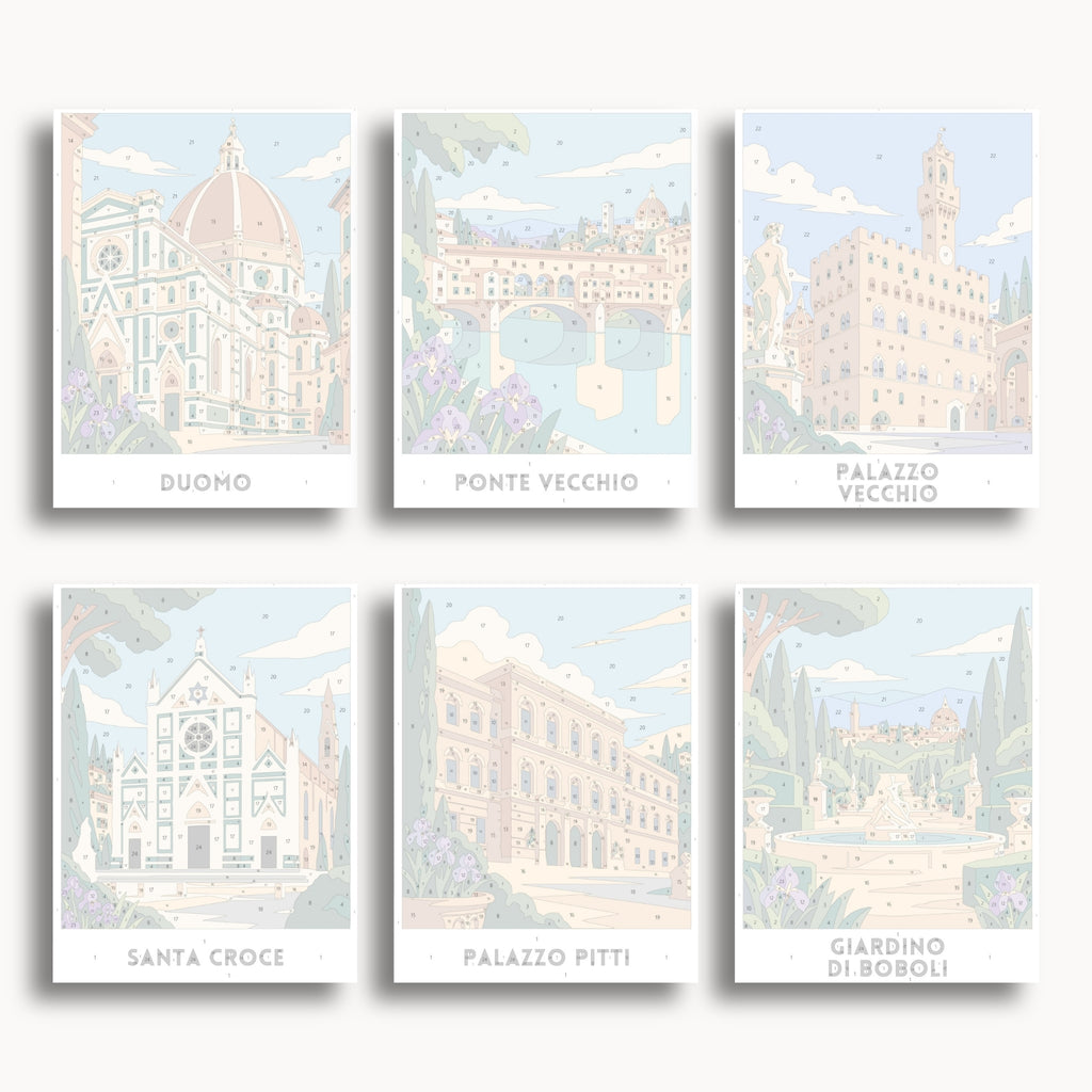 Florence travel poster mini paint by numbers collection