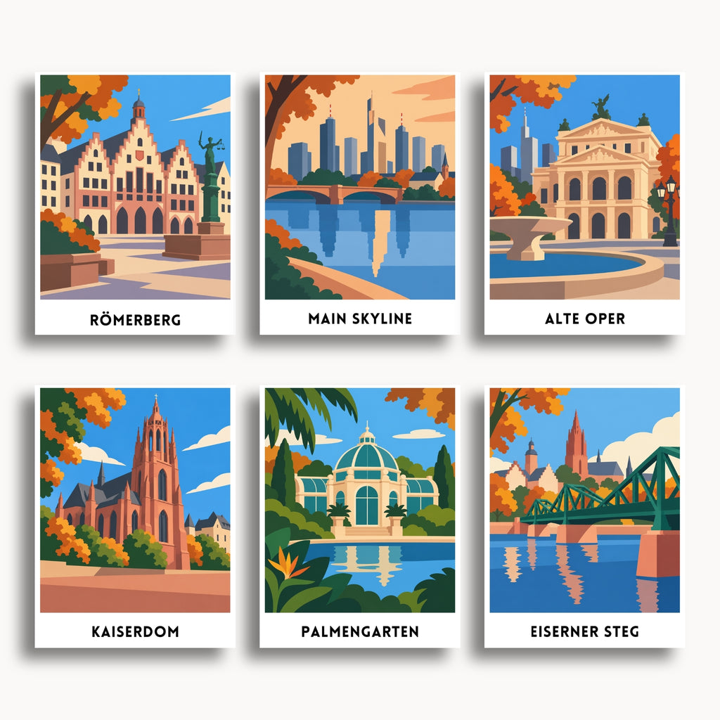 Frankfurt travel poster mini paint by numbers collection